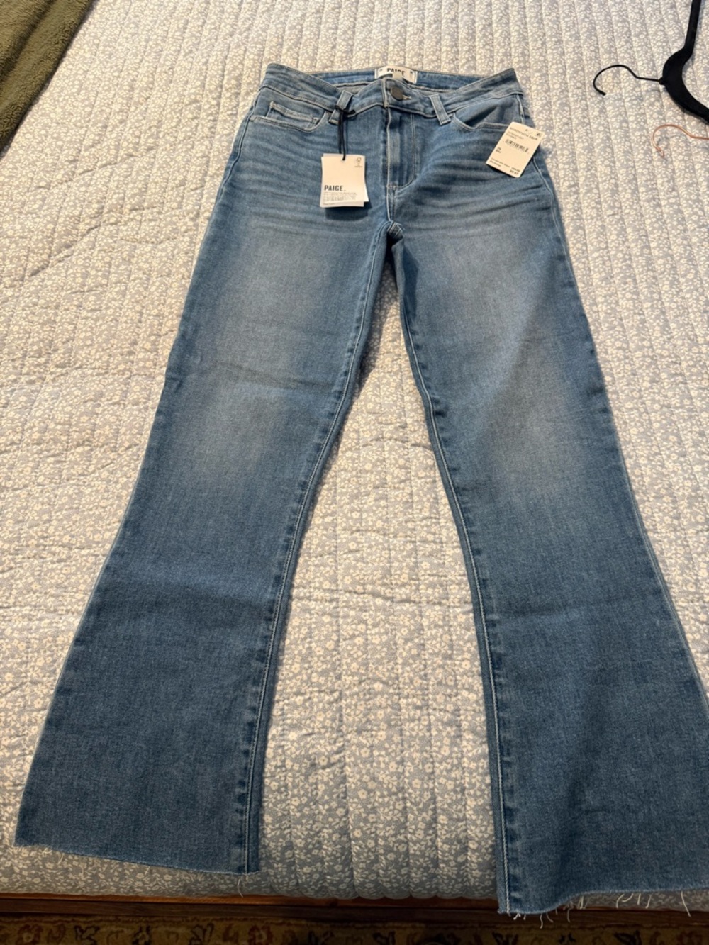 PAIGE Light Blue Flare Wide-Leg Jeans